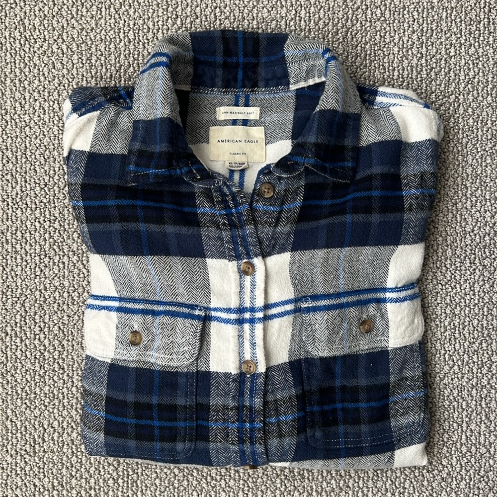 American Eagle Boyfriend Fit Flannel Shirt